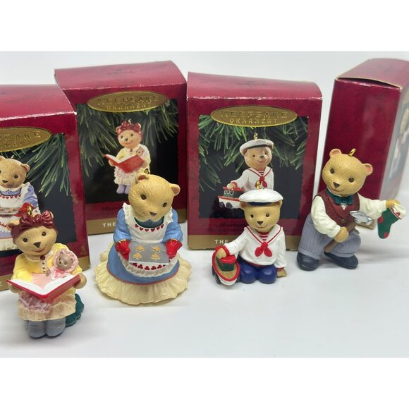 Vintage 1997 Hallmark Keepsake Ornament 3.75" Set of 4 Bearingers Collection USA - Picture 2 of 5